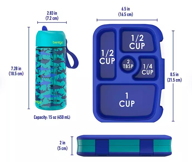 Bentgo Kids Prints Lunch Box & Water Bottle Set - 4 Styles