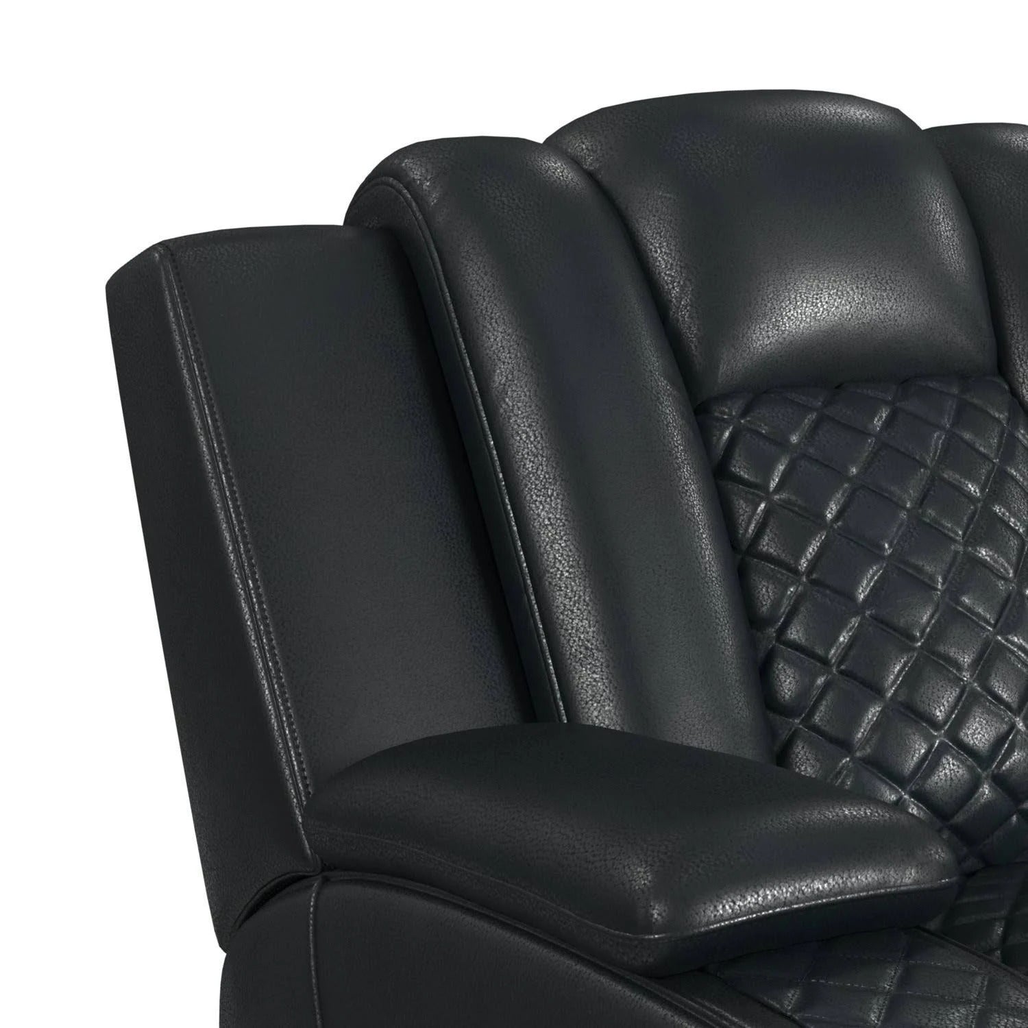 Carlo Pebble Black Power Motion Loveseat - Wichita Home Outlet