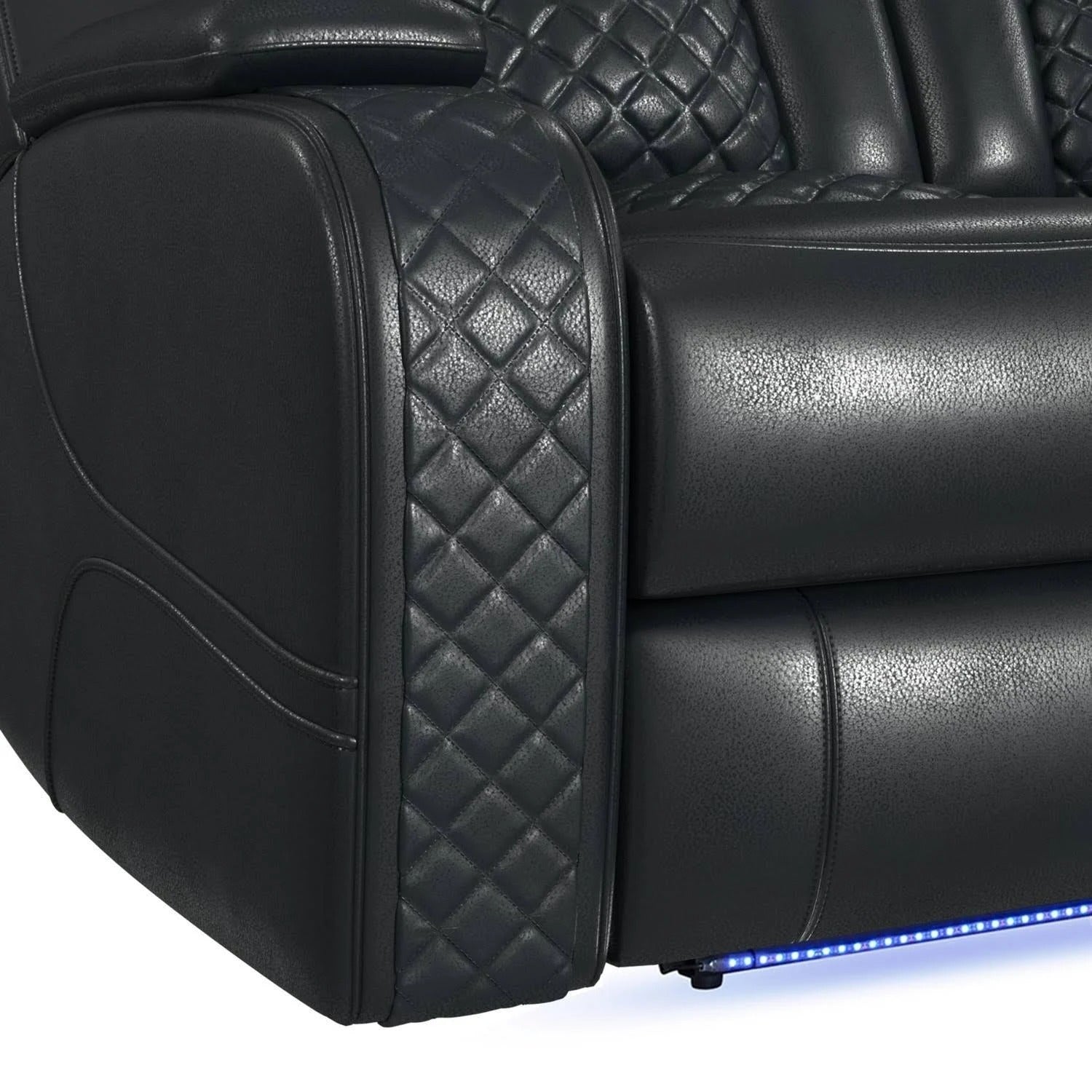 Carlo Pebble Black Power Motion Loveseat - Wichita Home Outlet