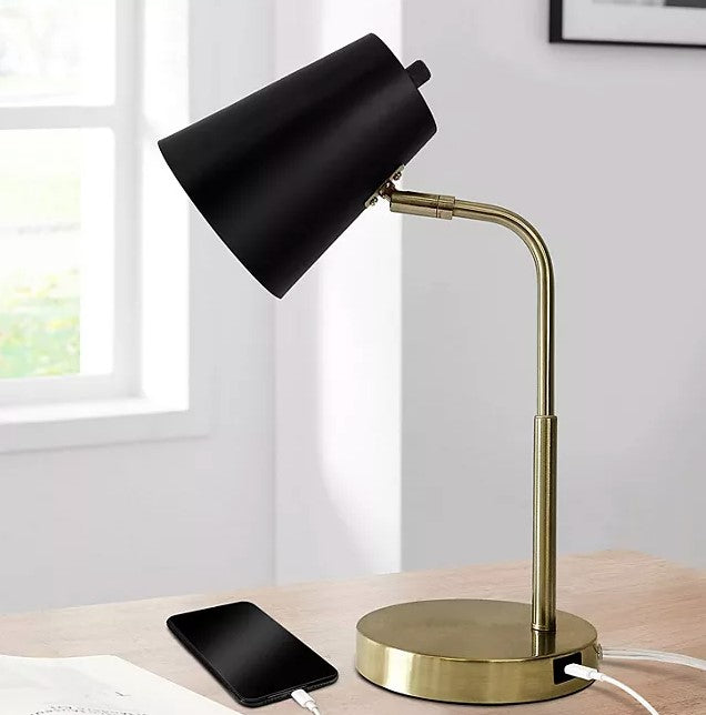 Soho 15.5 in Desk Lamp with Charging Point