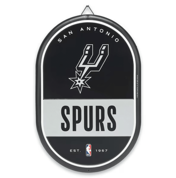 San Antonio Spurs Team Spirit Oval Metal Sign | Wichita Home Outlet