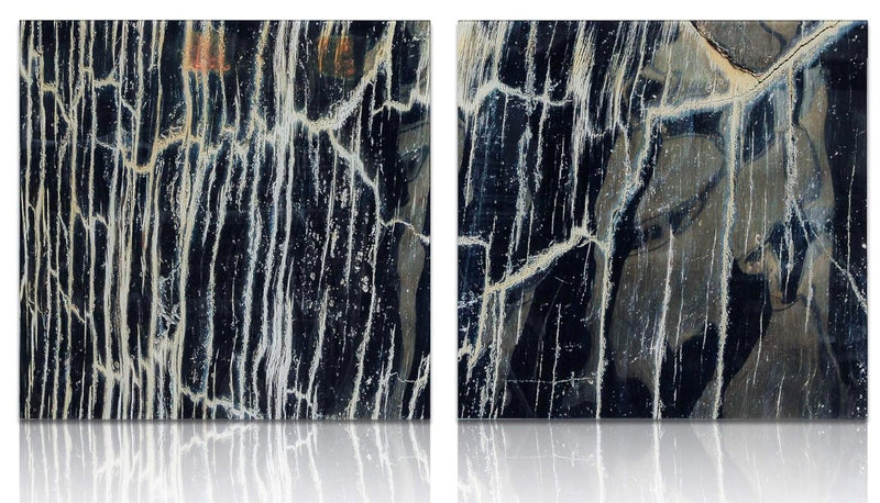 "Striation" 2-Piece Free Floating Glass Panel Wall Art