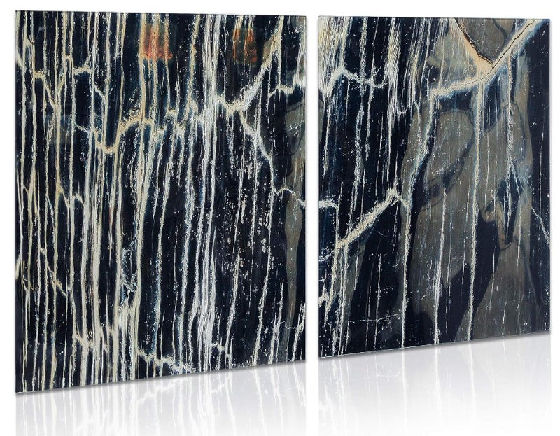 "Striation" 2-Piece Free Floating Glass Panel Wall Art