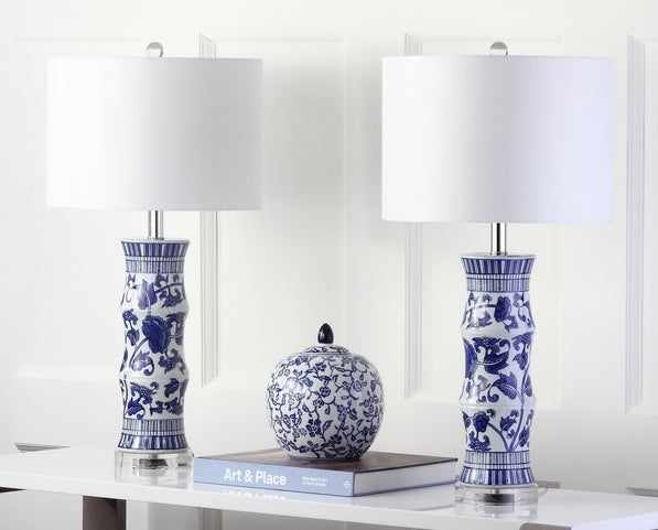 Sandy Table Lamp - White/Blue (Set of 2)