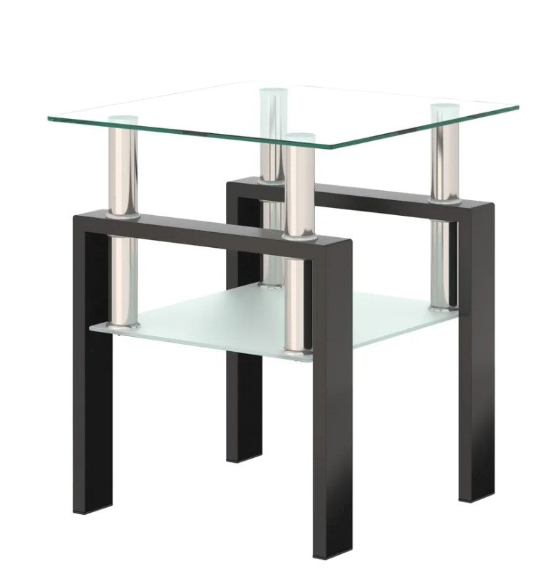 Modern Tempered Glass End Table