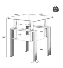 Modern Tempered Glass End Table