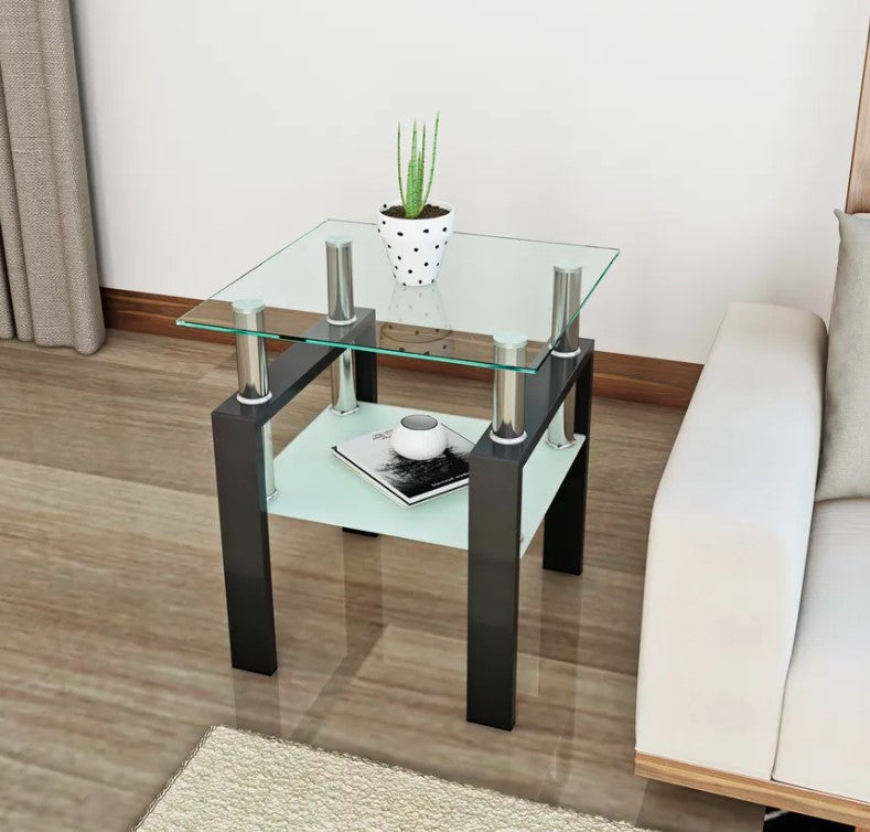 Rectangle Glass Coffee Table - Black