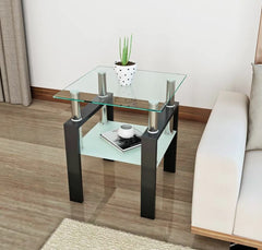 Modern Tempered Glass End Table