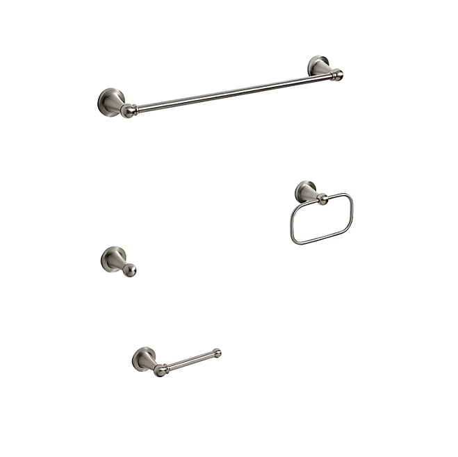 Nadine 4-Piece Bath Rod Set - Brushed Nickel