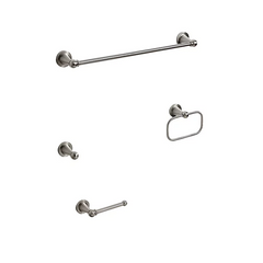 Nadine 4-Piece Bath Rod Set - Brushed Nickel