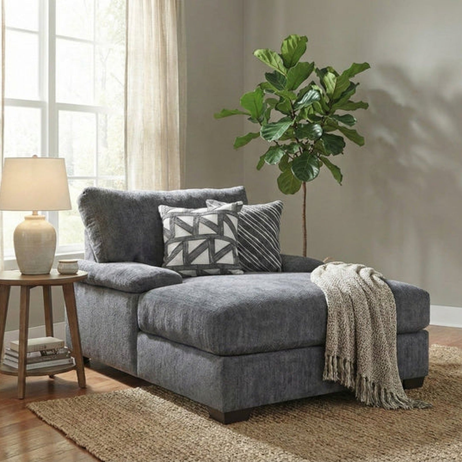 Vega Double Chaise - Charcoal standardized lifestyle image