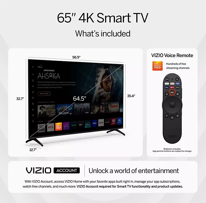 VIZIO 65" Class 4K Series LED Smart TV