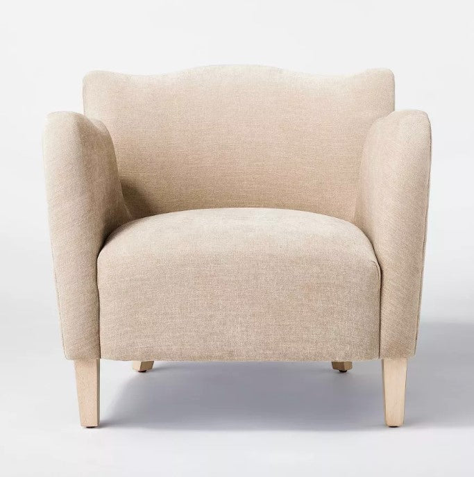 Wing Arm Accent Chair - Beige