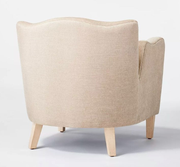 Wing Arm Accent Chair - Beige