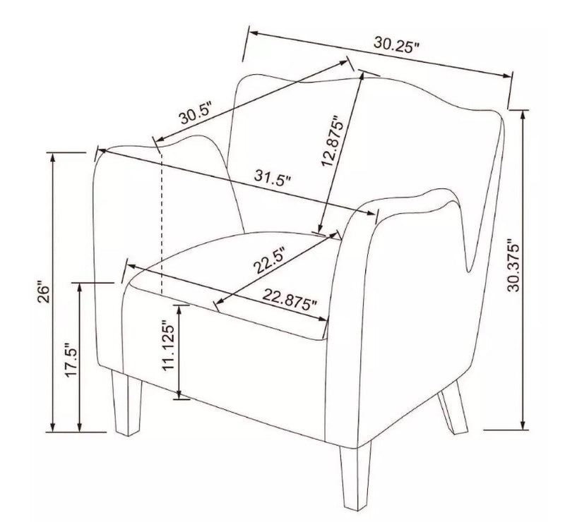 Wing Arm Accent Chair - Beige