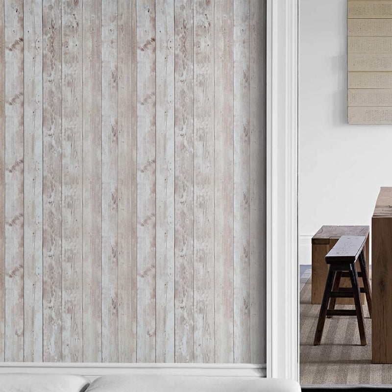 Wood Wallpaper 31.5in X 78.7 Self-Adhesive Removable Wood Peel and Stick