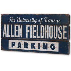 University of Kansas Allen Fieldhouse Parking Wood Wall Decor