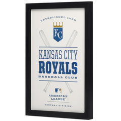 Kansas City Royals Baseball Club Framed Wood Wall Decor