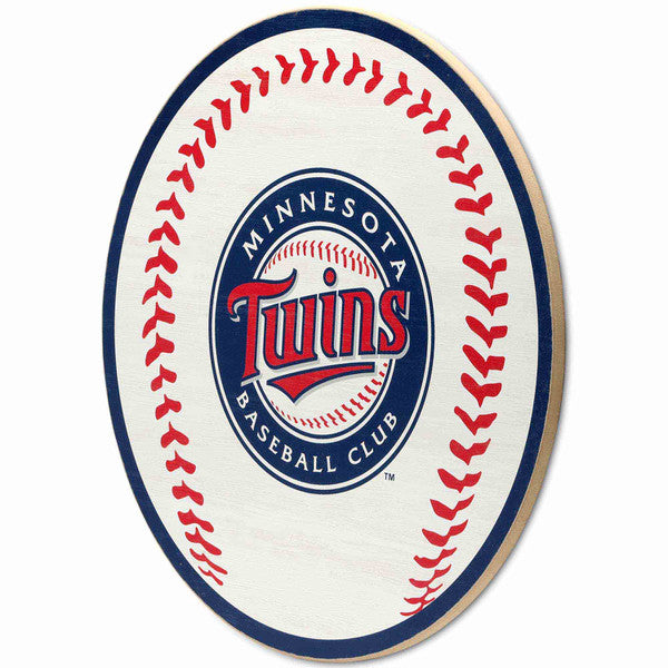 Minnesota Twins Logo Baseball Round Wood Wall Decor