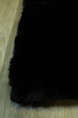 Bunny Faux Fur Area Rug - Fur Black - 7' X 10'