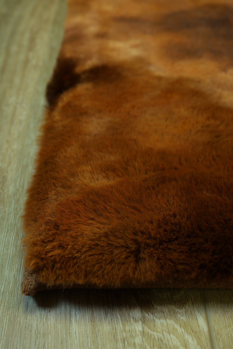 Bunny Faux Fur Area Rug - Tie Dye Brown - 7' X 10'