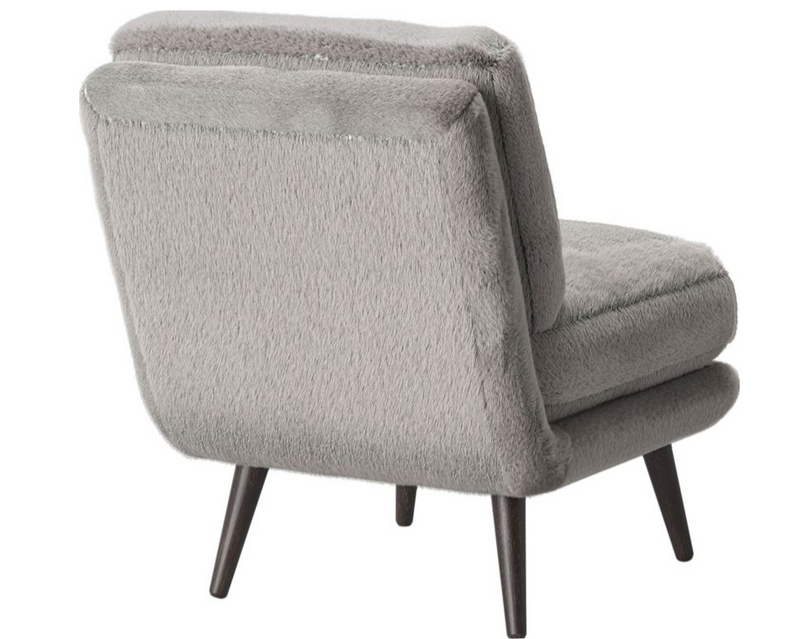 Harper Faux Fur Slipper Chair- Grey