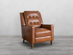 Holloway Mid-Century Leather Recliner - Camel