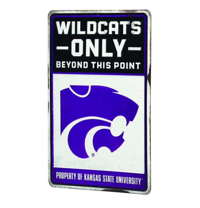 Property of Kansas State University Wildcats Metal Sign