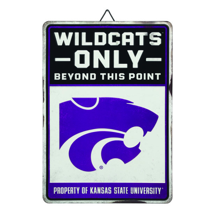Property of Kansas State University Wildcats Metal Sign