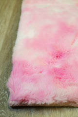 Bunny Faux Fur Area Rug - Tie Dye Pink - 7' X 10'