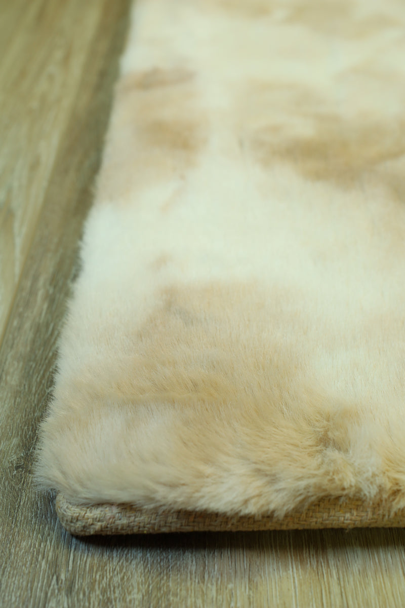 Bunny Faux Fur Area Rug - Tie Dye Beige - 7' X 10'