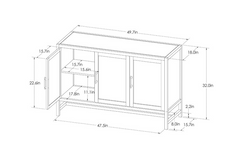 Warwick 3 Door Accent TV Stand for TVs up to 59