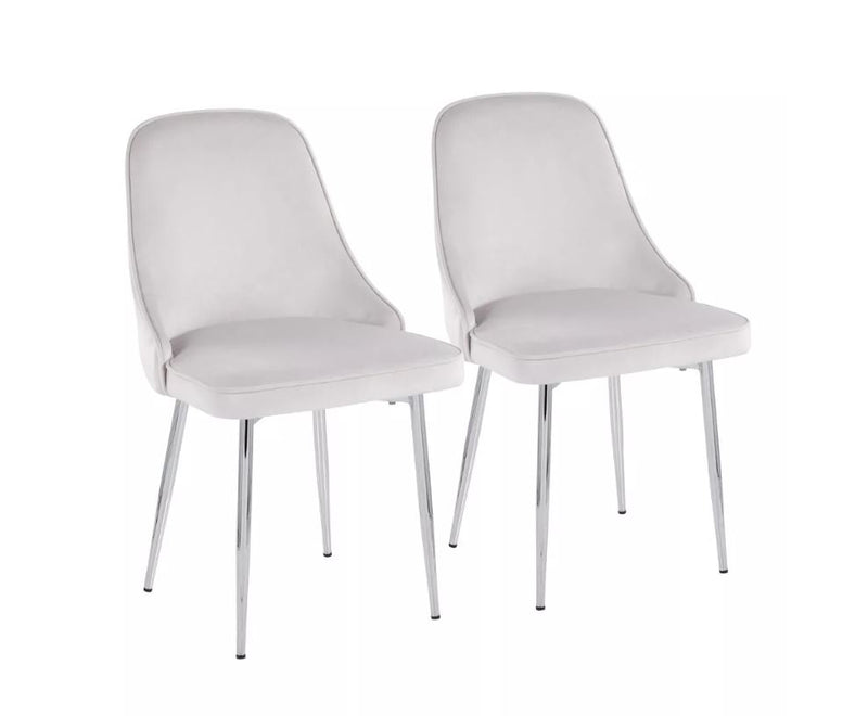 Curved Back Dining Chair, Light Blue - Set of 2