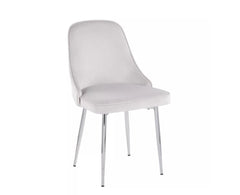 Marcel Contemporary Dining Chair, Chrome/White - Set of 2