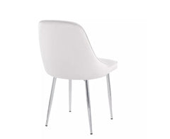 Marcel Contemporary Dining Chair, Chrome/White - Set of 2