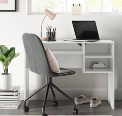 Student Writing Desk with Storage - White