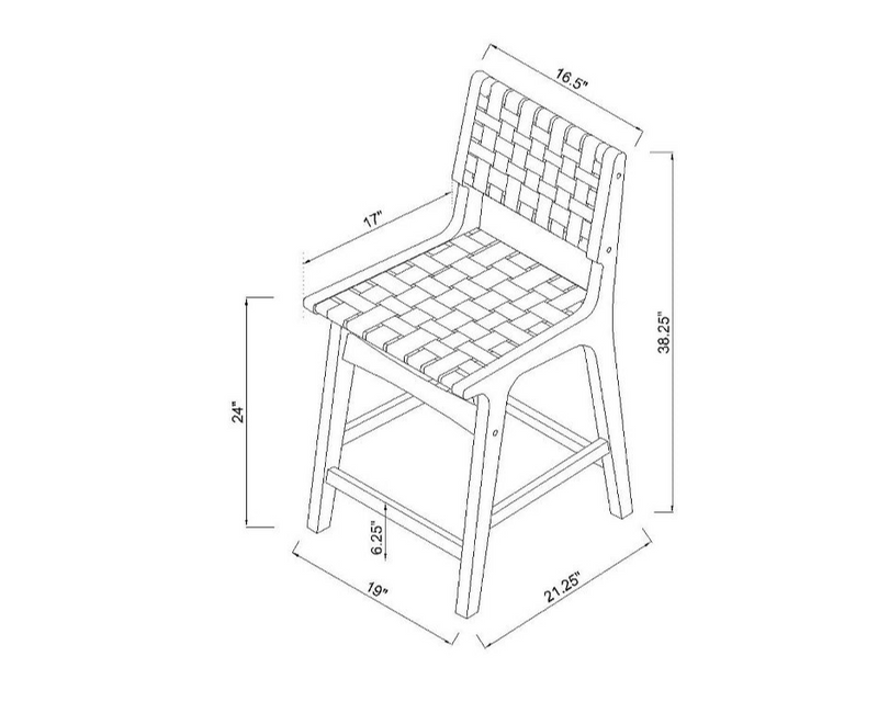 Ceylon Woven Counter Height Barstool - Brown/Natural Wood