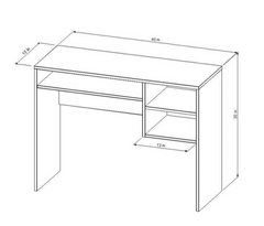 Student Writing Desk with Storage - White