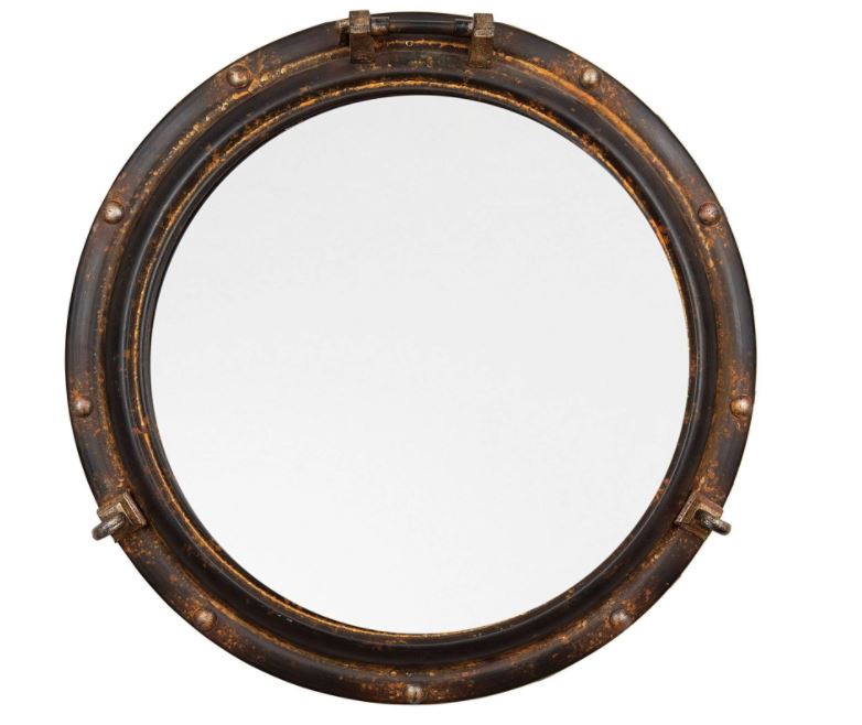20" X 30" Rectangle Metal Wall Mirror Brass