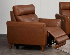 Brevin Leather Power Recliner - Camel