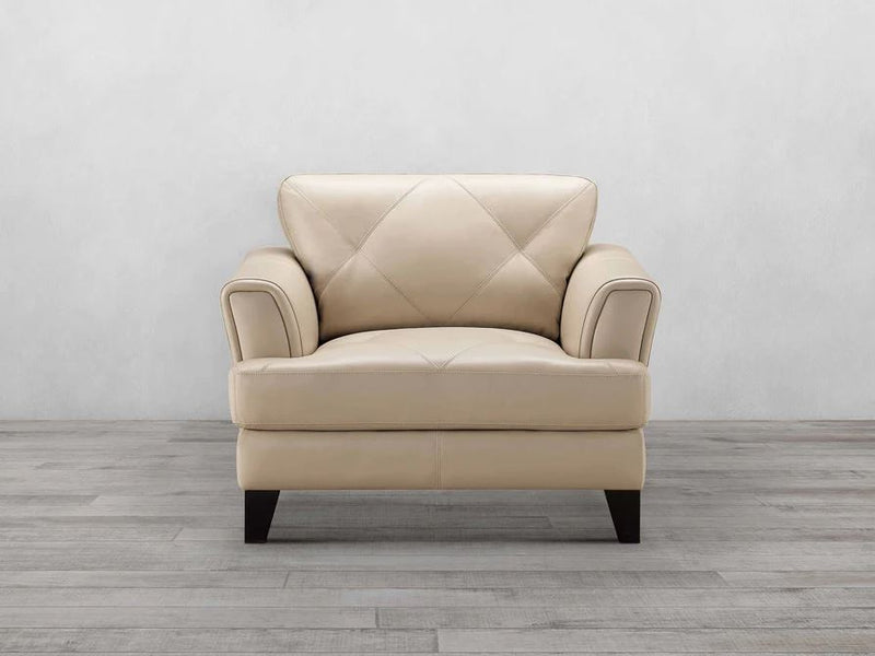 Swinton Leather Chair - Cream