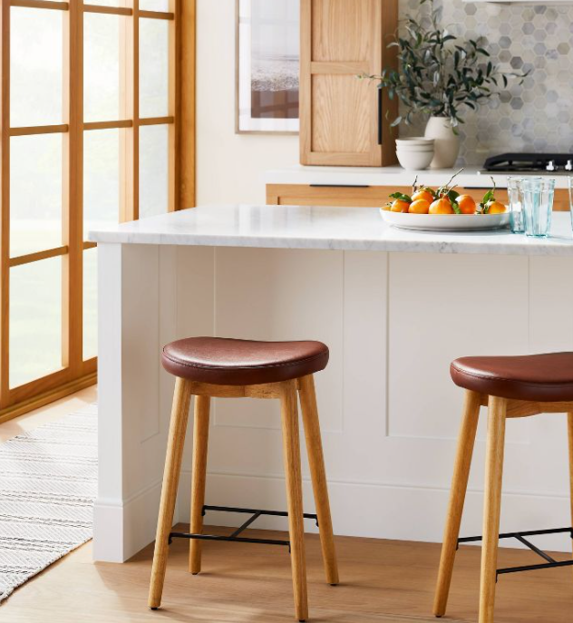Chatsworth Counter Height Barstool with Wood Legs and Metal