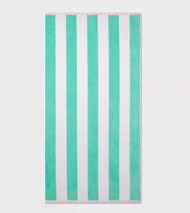 Cabana Striped Beach Towel - Mint