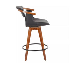Oracle Mid-Century Modern Counter Height Barstool - Black