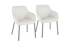 Daniella Contemporary Dining Chairs, Cream/Black - Set of 2