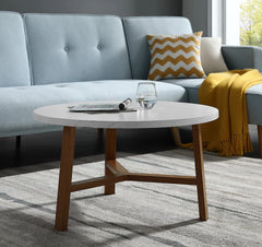 Emerson Coffee Table - Pecan/Faux Marble