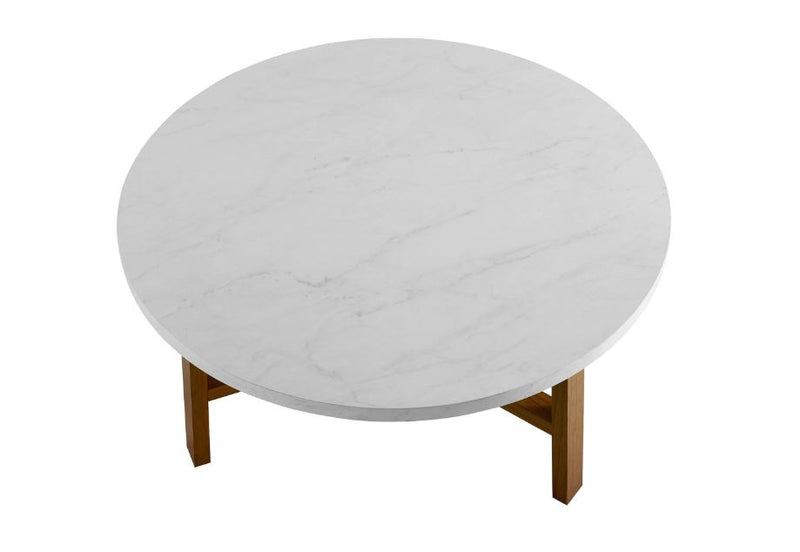 Emerson Coffee Table - Pecan/Faux Marble