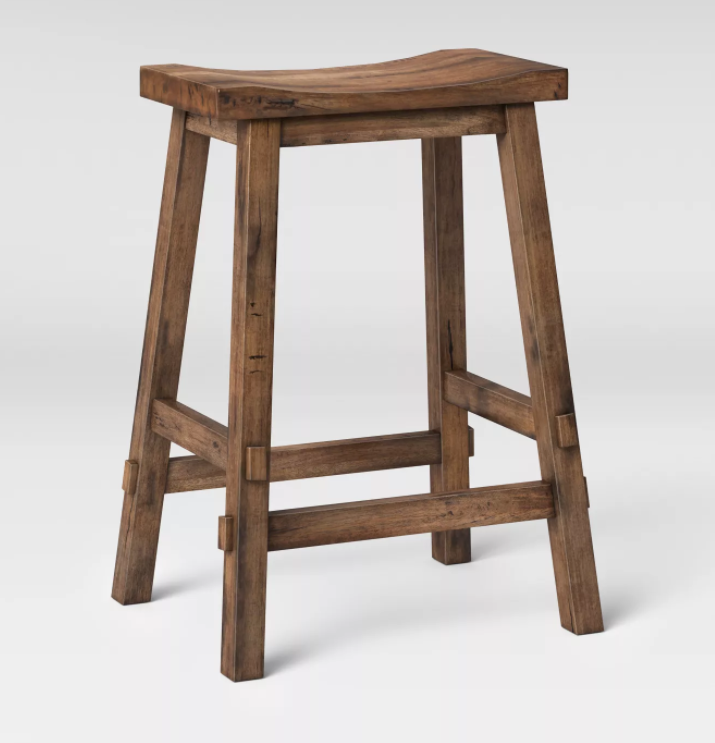 24" Halifax Farmhouse Wood Counter Height Barstool