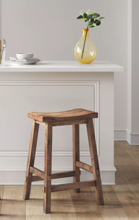 24 Halifax Farmhouse Wood Counter Height Barstool Wichita Home Outlet