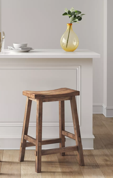 24" Halifax Farmhouse Wood Counter Height Barstool